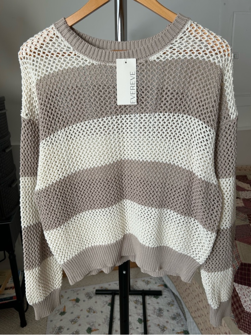 Evereve Knit Striped Pullover Sweater NWT